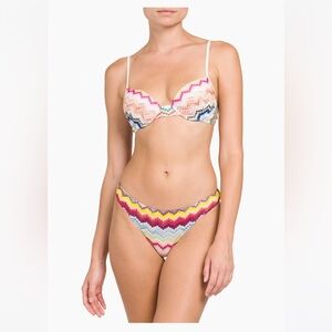 NWT Missoni 2-Piece Chevron Balconette Bikini Set, size 46